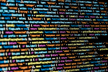 programming code with black background