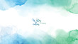 © Artnizu - Blue green abstract watercolor background