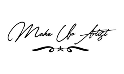 Make up Artist Cursive Calligraphy Black Color Text On White Background