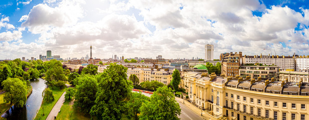 Aerial view of Regents park in London, UK