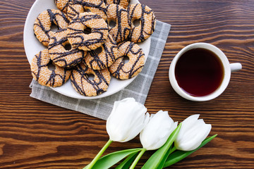 Appetizing dessert on a beautiful background