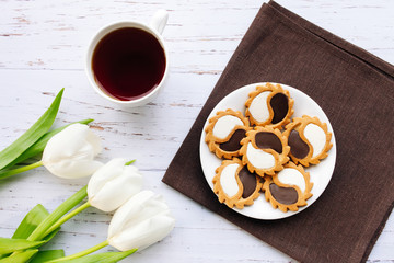 Appetizing dessert on a beautiful background