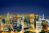 Fototapeta Nowy Jork - aerial of San Francisco by night