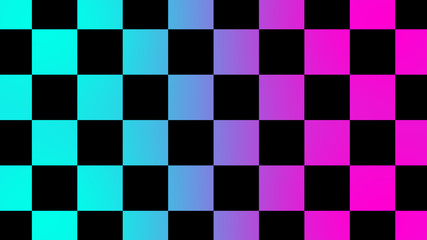 Poster - New pink & cyan checker board abstract background