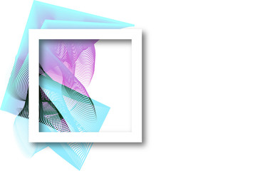 Canvas Print - abstract geometric line art background with white frame on white background for copy space
