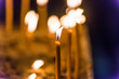 Burning candles in St. Stephen's Cathedral, the mother church of the Roman Catholic Archdiocese of Vienna and the seat of the Archbishop of Vienna, Austria