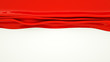© toomler - smooth glossy red material with folds on a white background. 3d render illustration