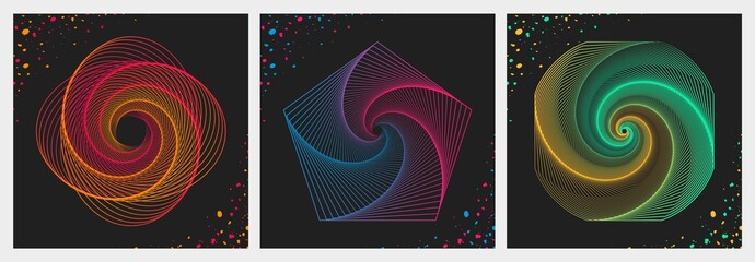 Wall Mural - Futuristic design element trend. Spiral geometric forms