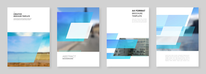 Wall Mural - A4 brochure layout of covers design templates for flyer leaflet, A4 brochure design, report, presentation, magazine cover, book design. Abstract geometric pattern. Corporate identity business concept.