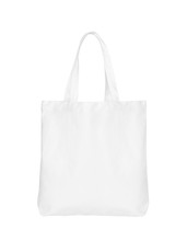 White Fabric Bag Isolated On White Background.White Cotton Bag Or Canvas Bag For Reduce Plastic Bags For Use Shopping.