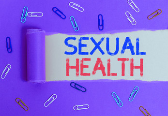 Wall Mural - Text sign showing Sexual Health. Business photo text positive and respectful approach to sexual relationships