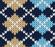 vector knitting seamless background: geometric argyle pattern
