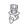 Uncle sam with usa hat line style icon vector design