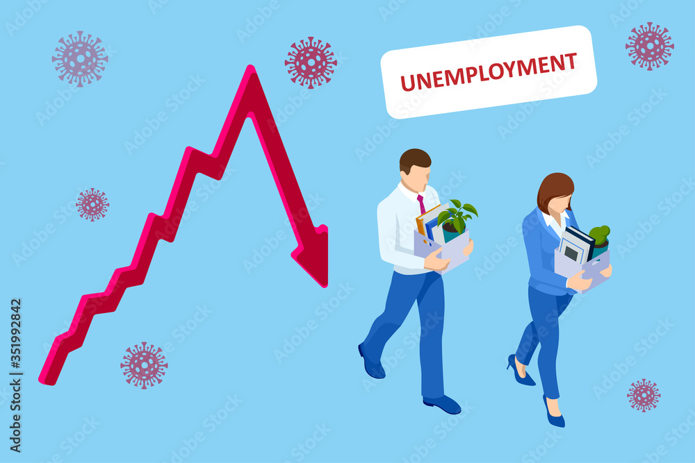 Unemployment, loss job, crisis, jobless and employee job reduction ...