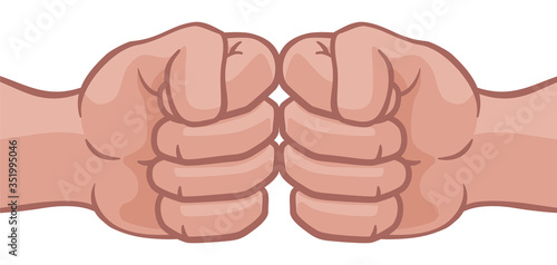 Two cartoon fists hands per...