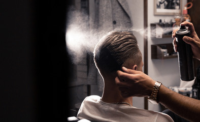 Barber style man's hairstyle, Close-up