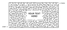 Vector Maze On White Background. Text Box Template. Pattern For Children Books, Magazines.