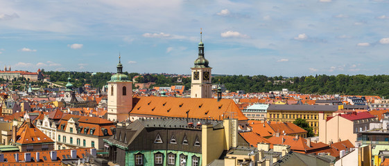 Canvas Print - Panoramic aerial view of Prague