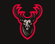 Deer modern mascot logo. Reindeer design emblem template for a sport and eSport team.