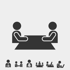 Wall Mural - business meeting icon vector illustration for website and graphic design