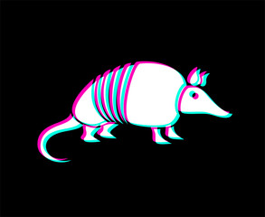 Sticker - Design of armadillo flat icon