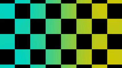 Poster - Amazing  cyan and yellow chessboard,Checker board abstract background