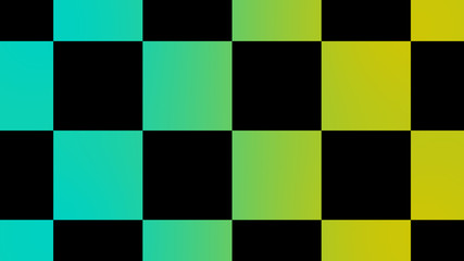 Poster - Amazing  cyan and yellow chessboard,Checker board abstract background