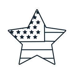 Poster - star with usa flag line style icon