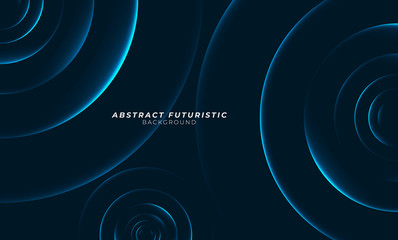 Wall Mural - graphic blue circles seamless pattern. abstract futuristic art wallpaper. vector illustration