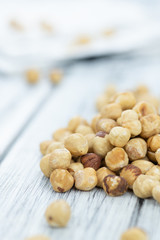 Wall Mural - Peeled Hazelnuts (close up shot; selective focus)