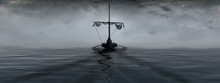 Vikings Boat In A Fog