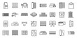 Modern construction materials icons set. Outline set of modern construction materials vector icons for web design isolated on white background