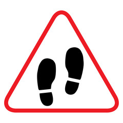 Canvas Print - No shoes sign isolated on white background. Warning vector symbol. Graphic illustration