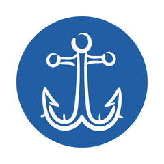 Poster - marine anchor block style icon