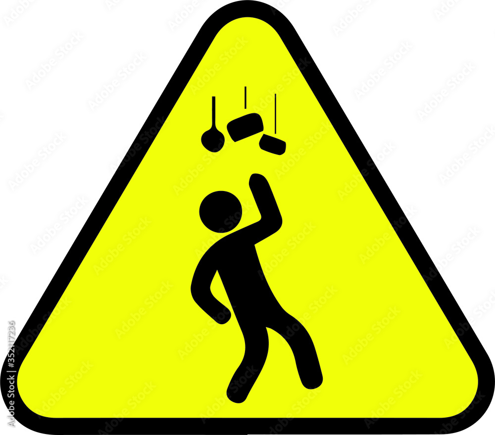 Falling objects caution warning sign icon Stock Vector | Adobe Stock