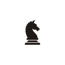 Black Chess Knight Horse Stallion Silhouette Icon Logo Design	