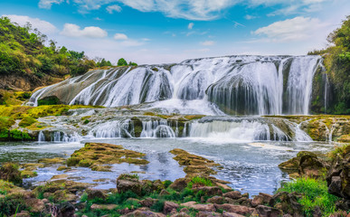 Natural landscape of Huangguoshu waterfall in Guizhou..