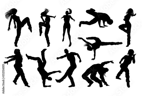 A set of men and women stre...