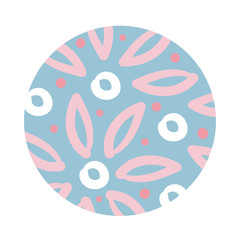 Sticker - flowers organic pattern block style