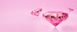 3d pink diamond jewelry stone or gemstone with light sparkle