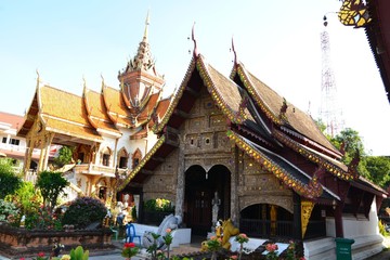 Wall Mural - Smaller viharn of Wat Buppharam in Chiang Mai