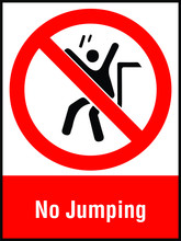 No Jumping Warning Vector Sign