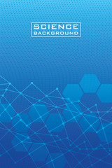 Wall Mural - blue science background with lines structures