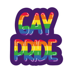 Canvas Print - gay pride lettering hand draw style