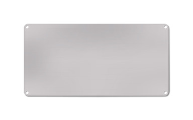 Blank metal plate, vector illustration. Empty gray metallic signboard - template for design.