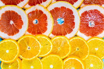 isolated pieces of citrus fruit in the picture 