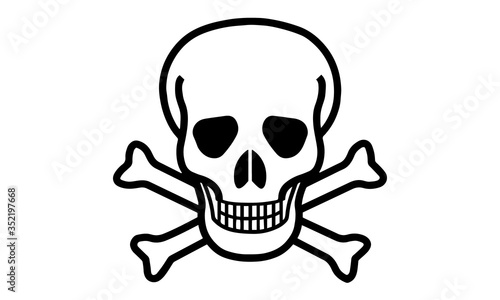 Fotografía skull and crossbones icon vector illustration.