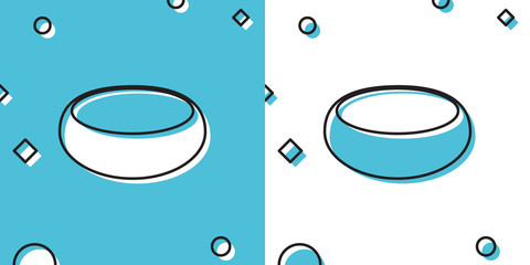 Black Bowl icon isolated on blue and white background. Random dynamic shapes. Vector Illustration