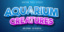 Aquarium Creatures Text Effect, Editable Under The Sea Text Style