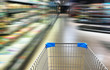 Shopping cart in motion 3d rendering